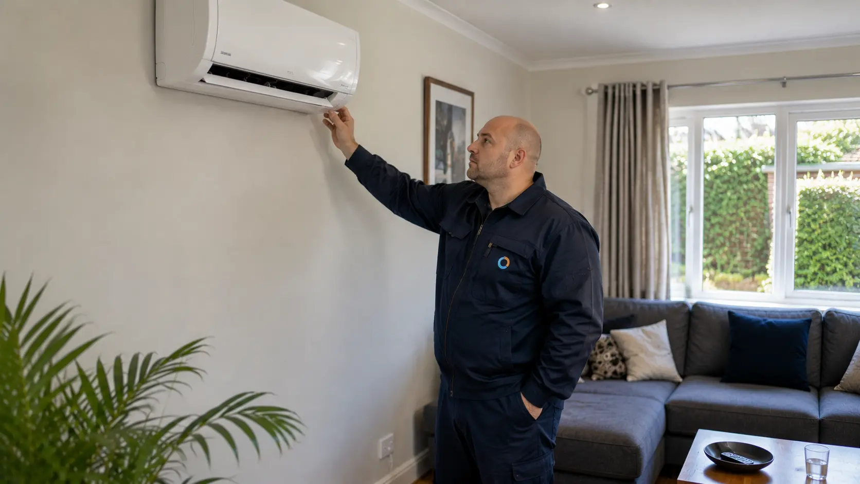Air conditioning installed in a UK living room